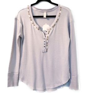 Altar’d State Gray Violet Chevron Thermal Top